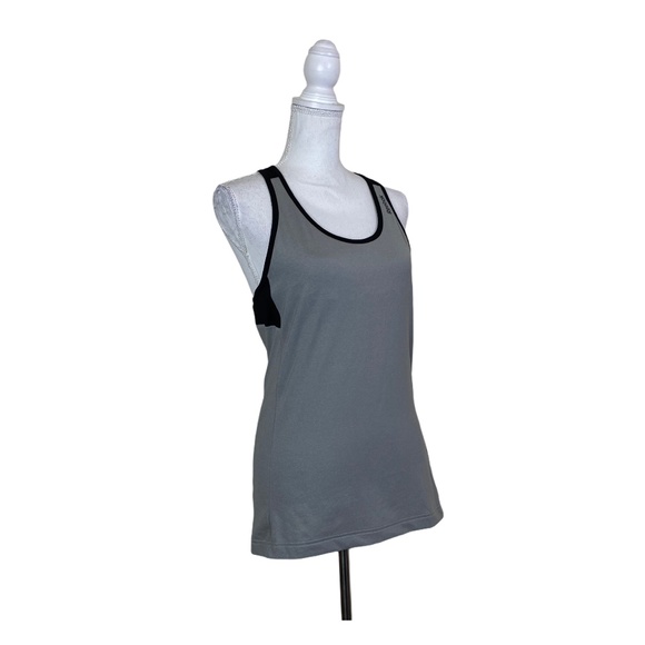 Reebok Grey Black Slim Fit Work Out Tank Top NEW - Picture 3 of 9
